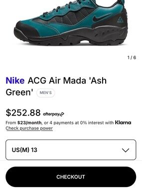 Nike ACG Air Mada Sneaker in Teal and Black